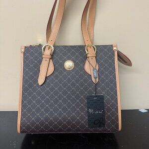 Rioni ST-20010 Canvas Leather Tote Shoulder Bag